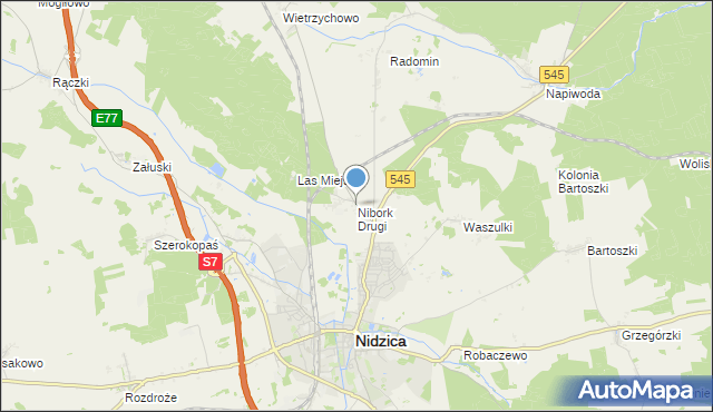 mapa Nibork Drugi, Nibork Drugi na mapie Targeo